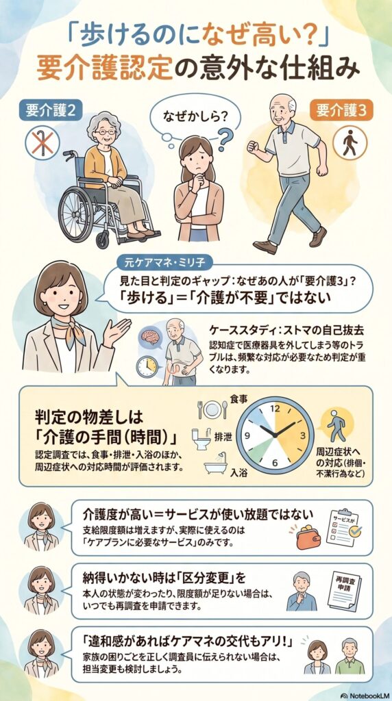 介護認定審査会で介護度が判定される様子のイメージイラスト