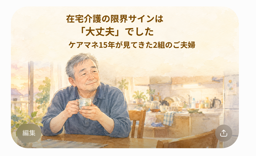 在宅介護の限界サインは「大丈夫」でした｜ケアマネ15年が見てきた2組のご夫婦
