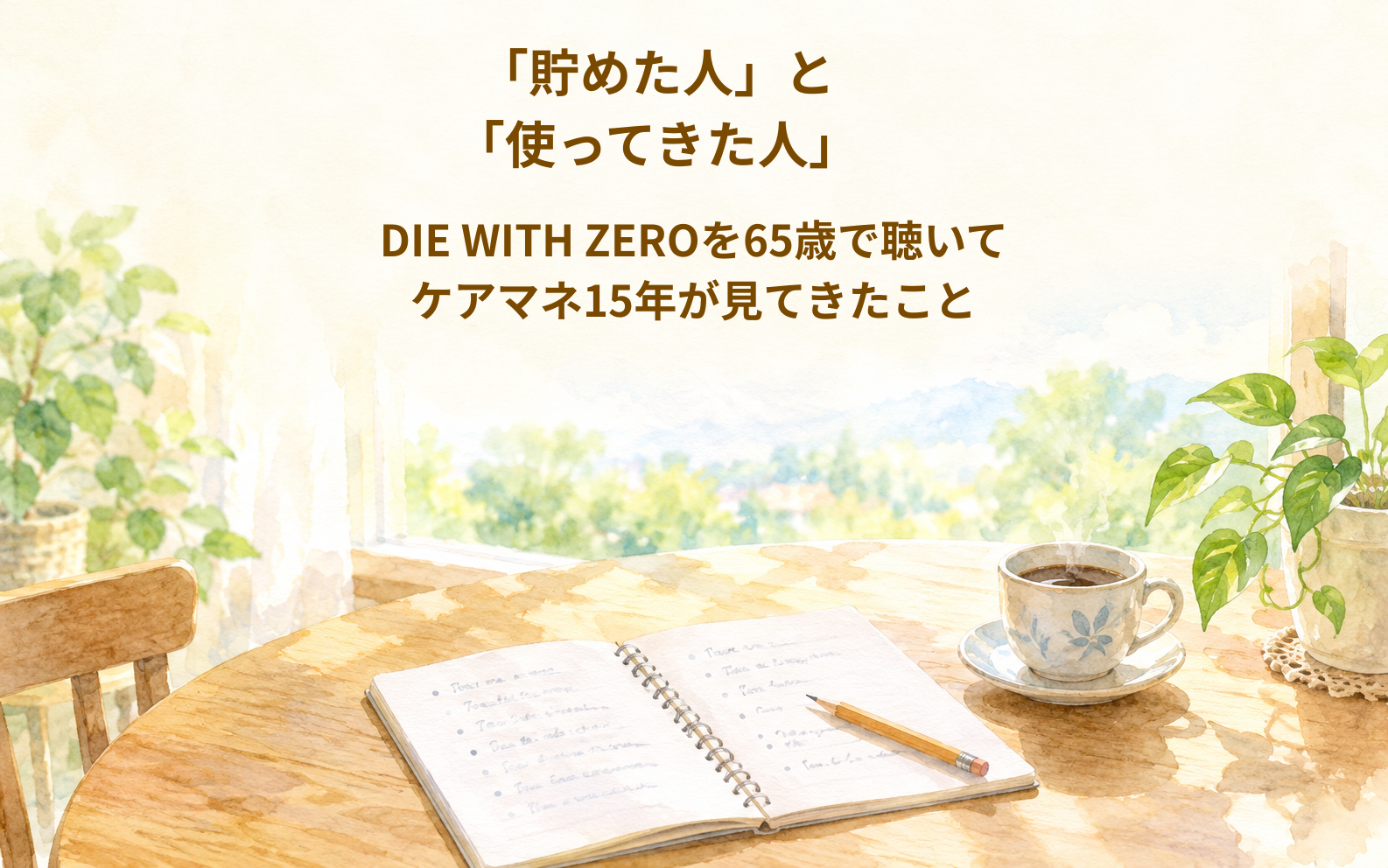 DIE WITH ZEROを65歳で聴いて｜ケアマネが施設で見た「貯めた人」と「使ってきた人」